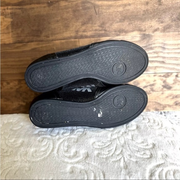 Michael Kors Lace Up Sneakers Sz 6.5M Women Black Sequin Leather Trim Fashion EC - Picture 8 of 13